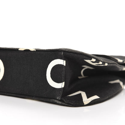Chanel Canvas Quilted Letter Printed Flap Black 11 of 11
