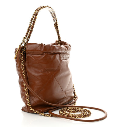 Chanel Shiny Calfskin Quilted Mini Chanel 22 Light Brown 3 of 10