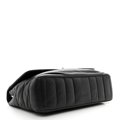 Chanel Lambskin Horizontal Quilt Jumbo Mademoiselle Flap Black 4 of 10