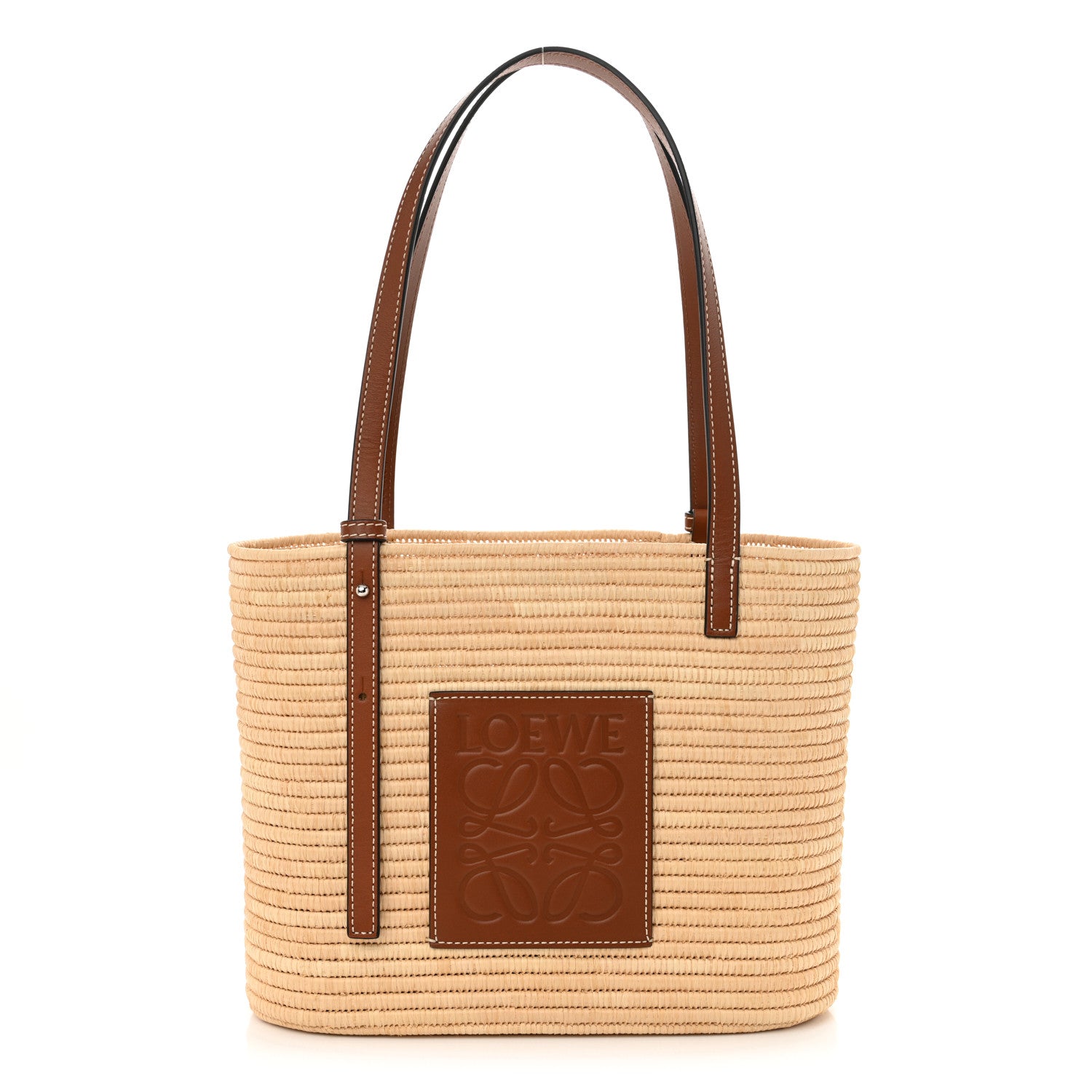 Loewe Raffia Small Square Basket Tote Bag Natural Tan 1 of 10