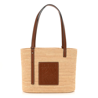 Loewe Raffia Small Square Basket Tote Bag Natural Tan 1 of 10