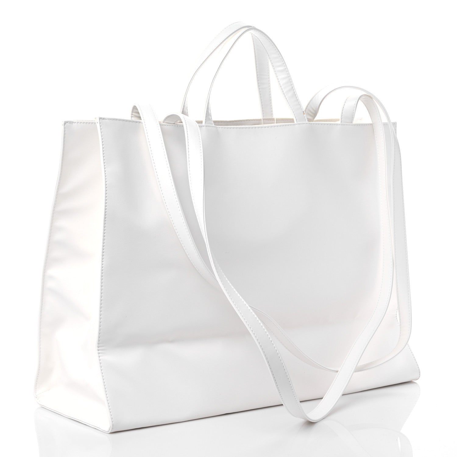 Telfar Vegan Leather Large Shopping Bag White 2 of 15