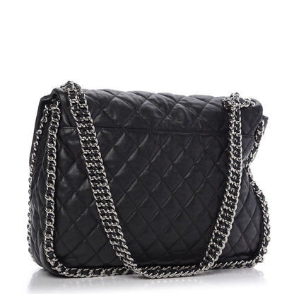 Chanel Washed Lambskin Quilted Maxi Chain Around Flap Black 3 of 10