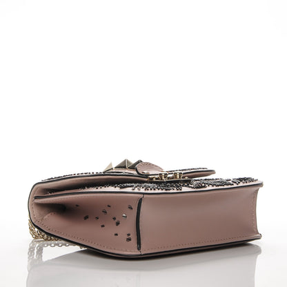 Valentino Garavani Vitello Beaded Small Glam Lock Rockstud Flap Poudre 4 of 8