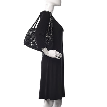 Chanel Crinkled Coated Canvas Quilted Flap Black 2 of 8