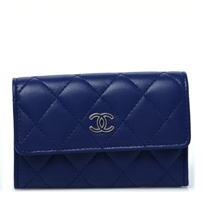 Chanel Lambskin Quilted Flap Card Holder Navy 1 of 9