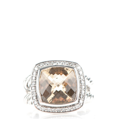 David Yurman Sterling Silver Diamond Champagne Citrine 11mm Albion Ring 54 7 1 of 5