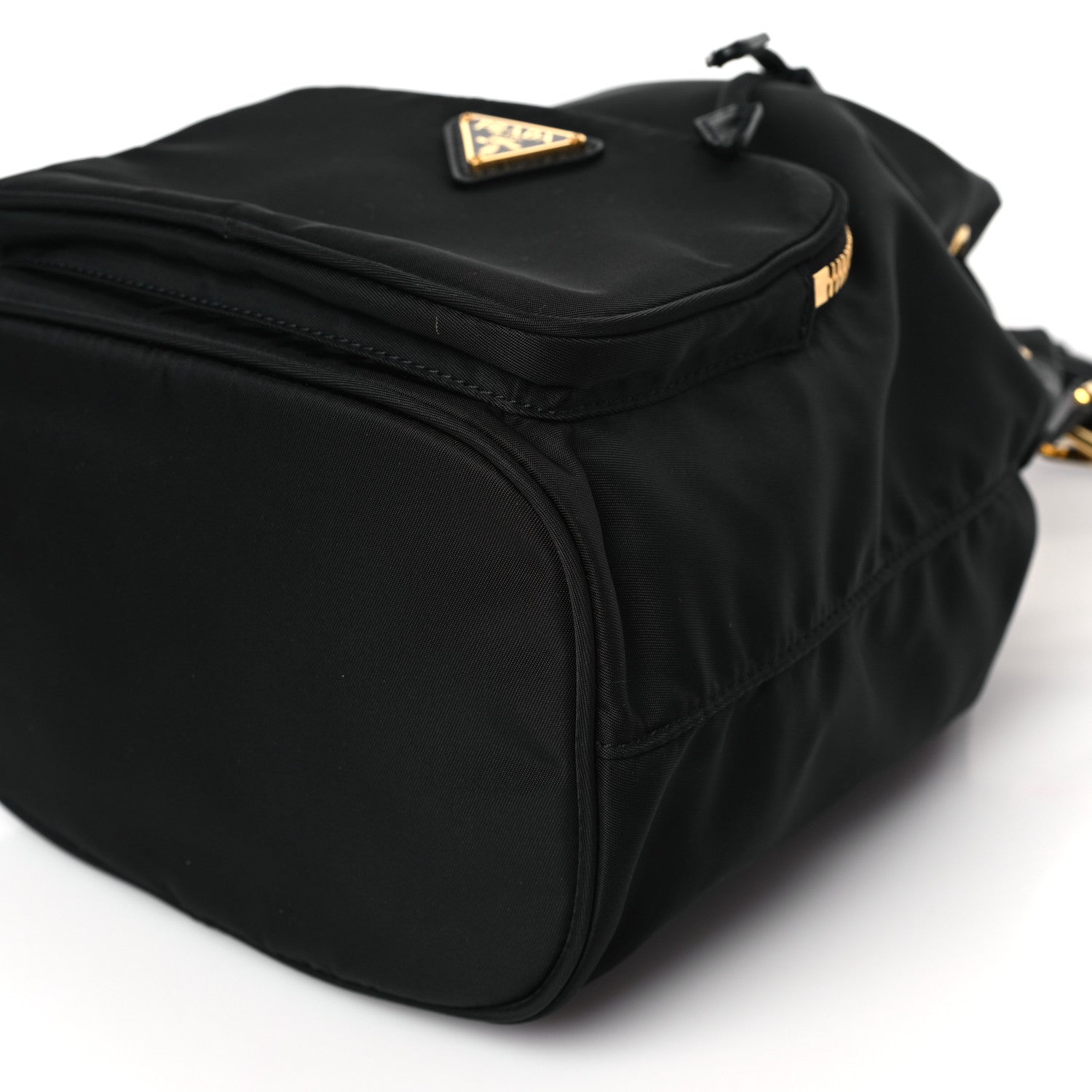 Prada Saffiano Tessuto Nylon Mini Bucket Crossbody Bag Black 8 of 10