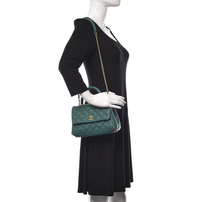 Chanel Caviar Quilted Mini Coco Handle Flap Green 2 of 9