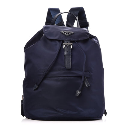 Prada Nylon Vela Saffiano Medium Cinch Backpack Baltico 1 of 7