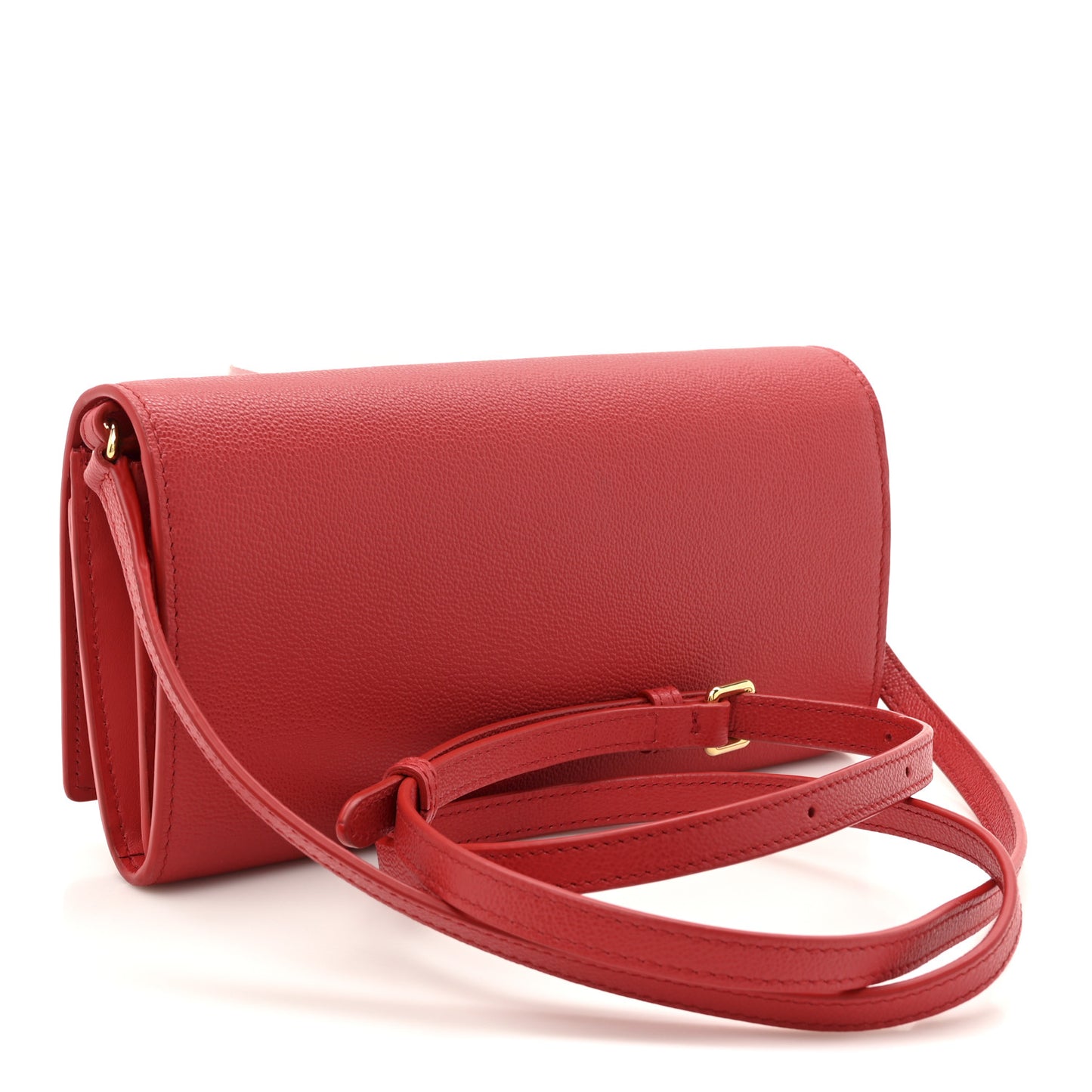 Calfskin Logo Hazelmere Wallet With Detachable Strap Red