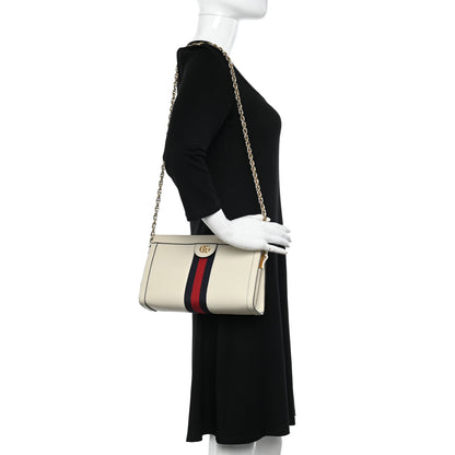 Gucci Textured Calfskin Web Small Ophidia Chain Shoulder Bag Mystic White 2 of 9