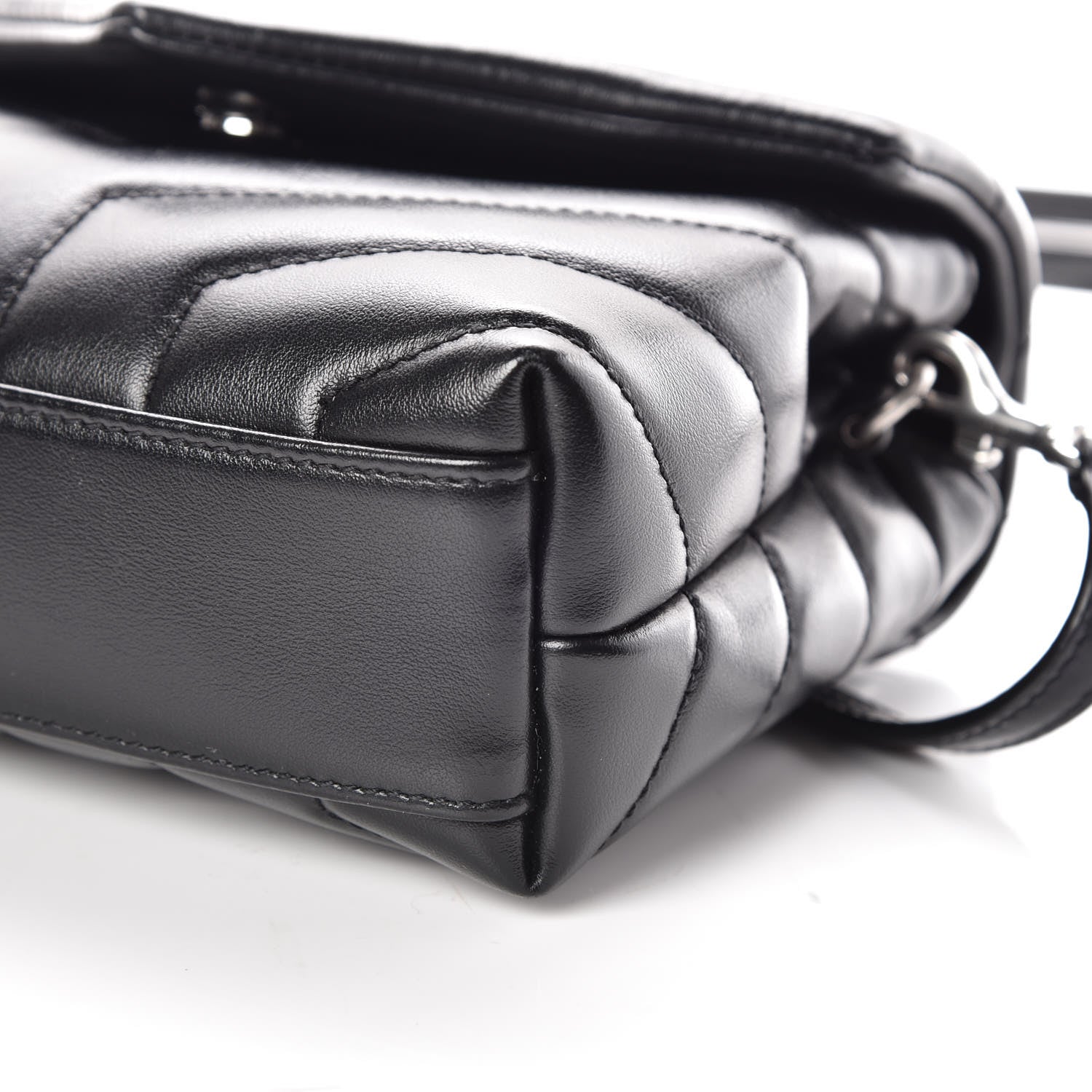Saint Laurent Calfskin Y Quilted Monogram Toy Loulou Crossbody Bag Black 6 of 12