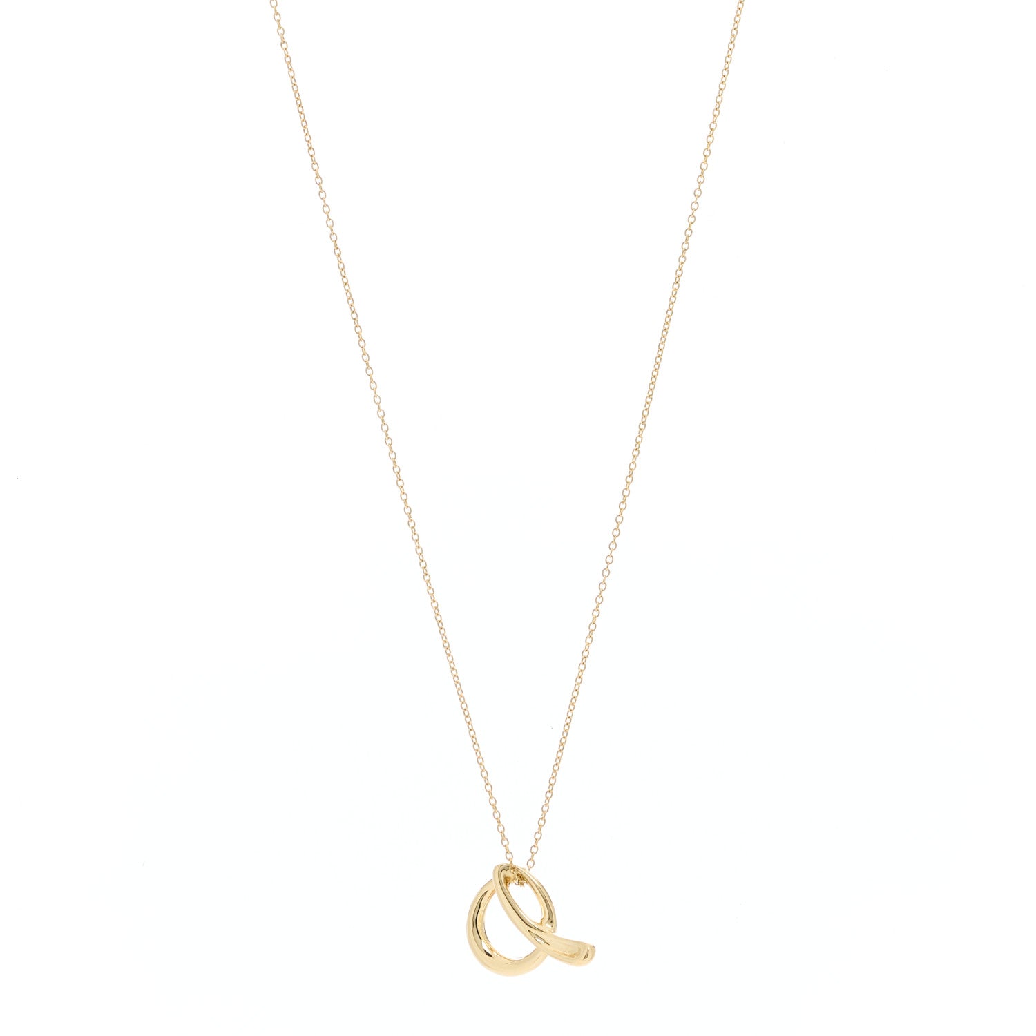 Tiffany 18K Yellow Gold Elsa Peretti Letter A Pendant Necklace 1 of 5