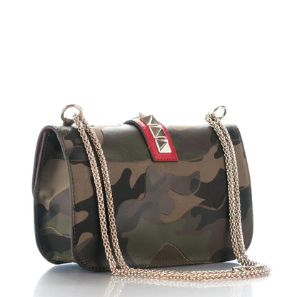 Valentino Garavani Nappa Canvas Camouflage Medium Glam Lock Rockstud Flap Verde 3 of 7