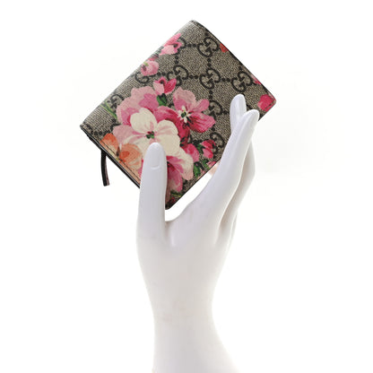 Gucci GG Supreme Monogram Blooms Card Case Wallet Beige Multicolor Dry Rose 2 of 8