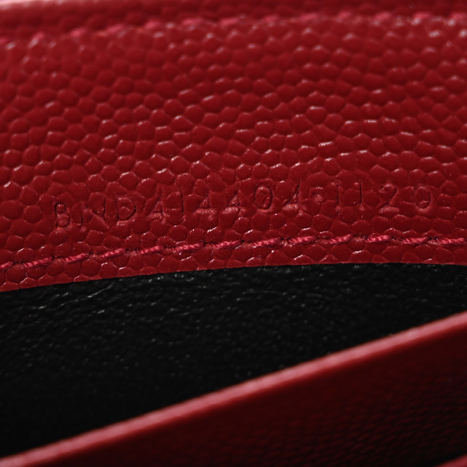 Saint Laurent Grain De Poudre Matelasse Chevron Small Monogram Envelope Wallet Opyum Red 7 of 11