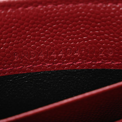 Saint Laurent Grain De Poudre Matelasse Chevron Small Monogram Envelope Wallet Opyum Red 7 of 11