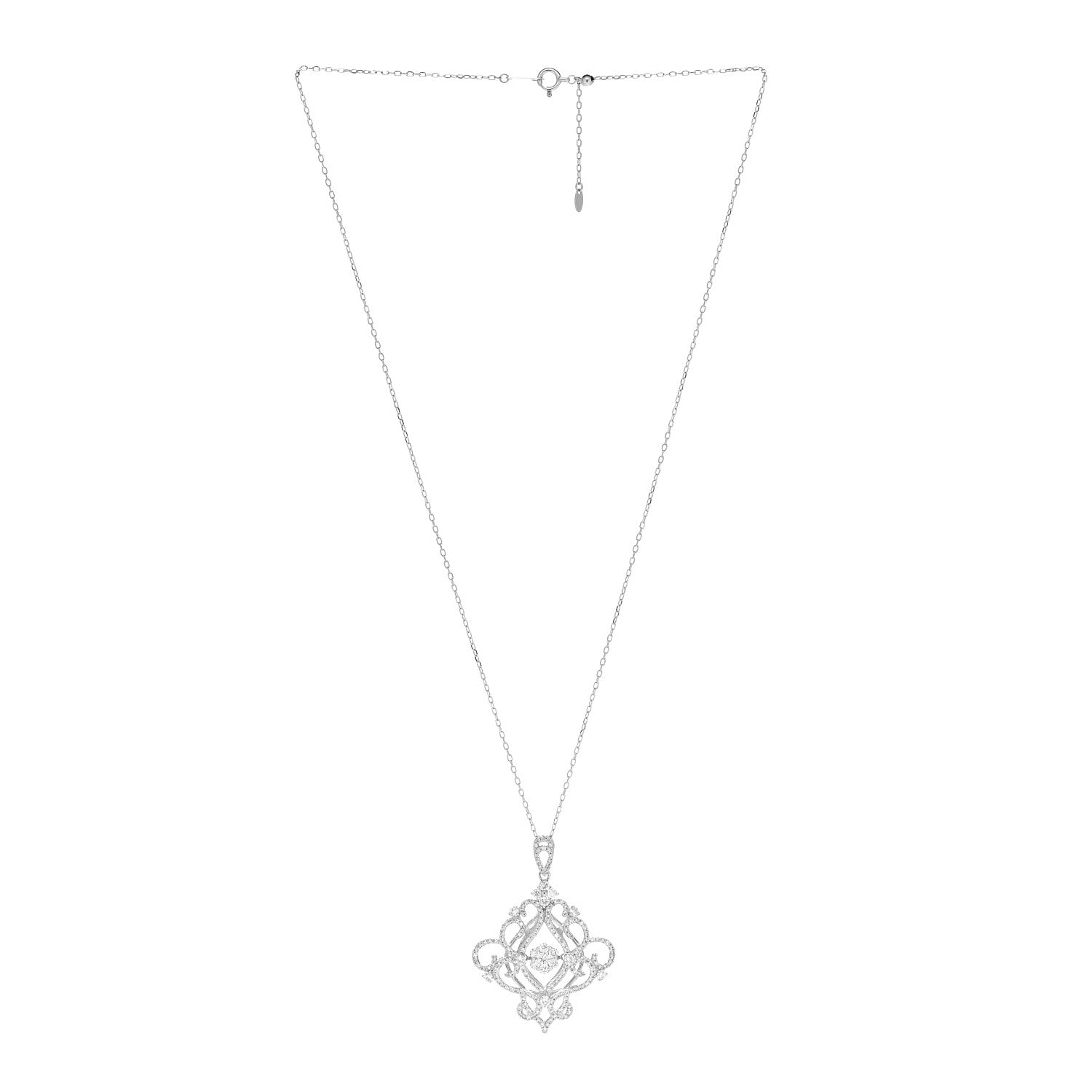 Parker & West by FASHIONPHILE 18K White Gold Diamond 1.48ctw Filigree Pendant Necklace 3 of 5