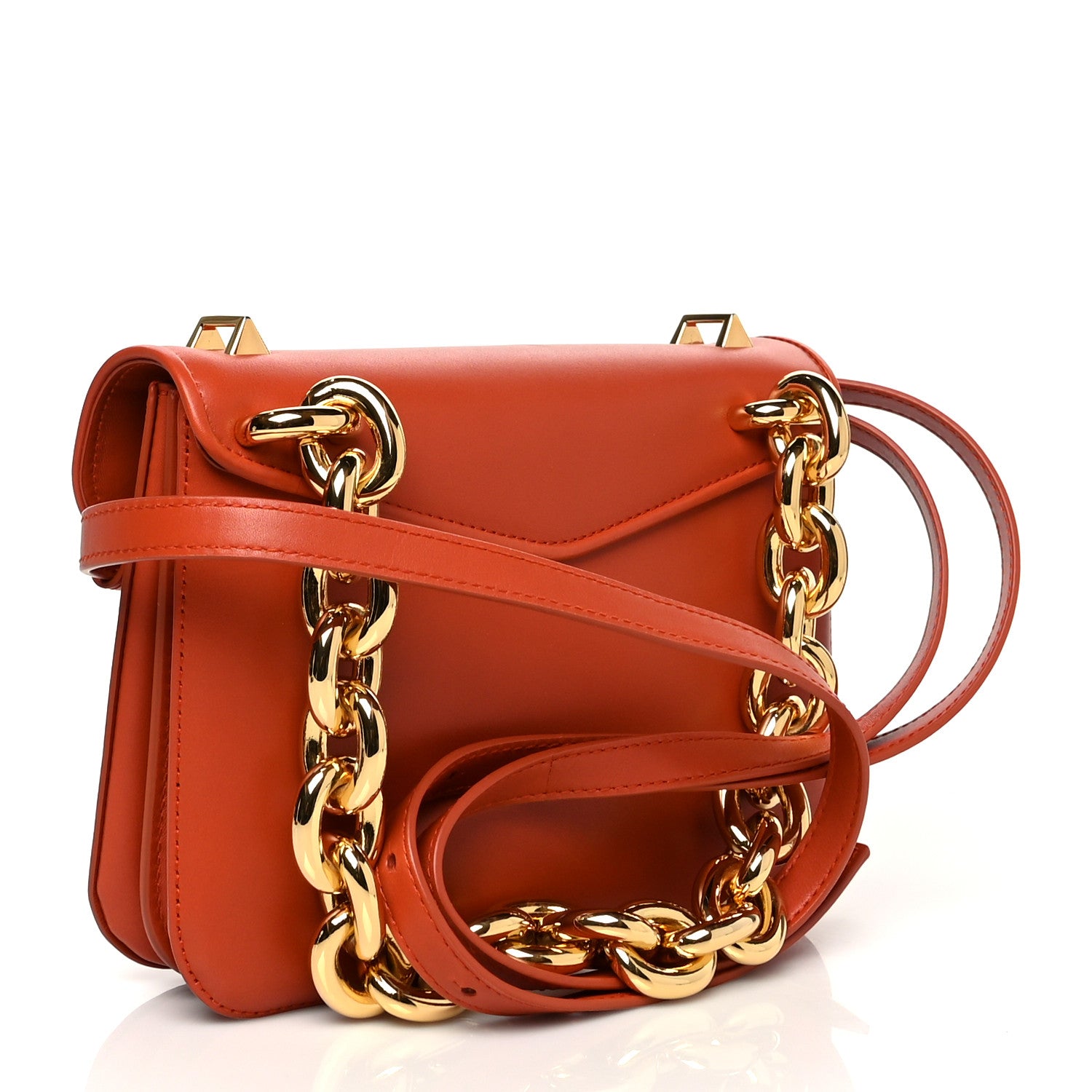 Bottega Veneta Calfskin Mount Envelope Bag Maple 3 of 12