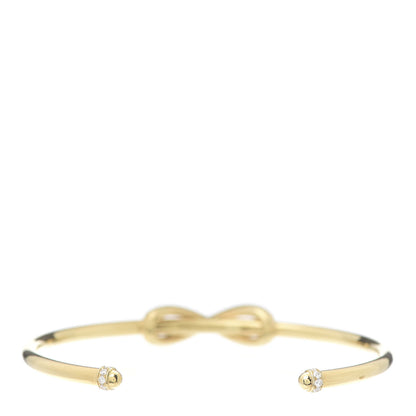 Tiffany 18K Yellow Gold Diamond Infinity Cuff Bracelet 3 of 5