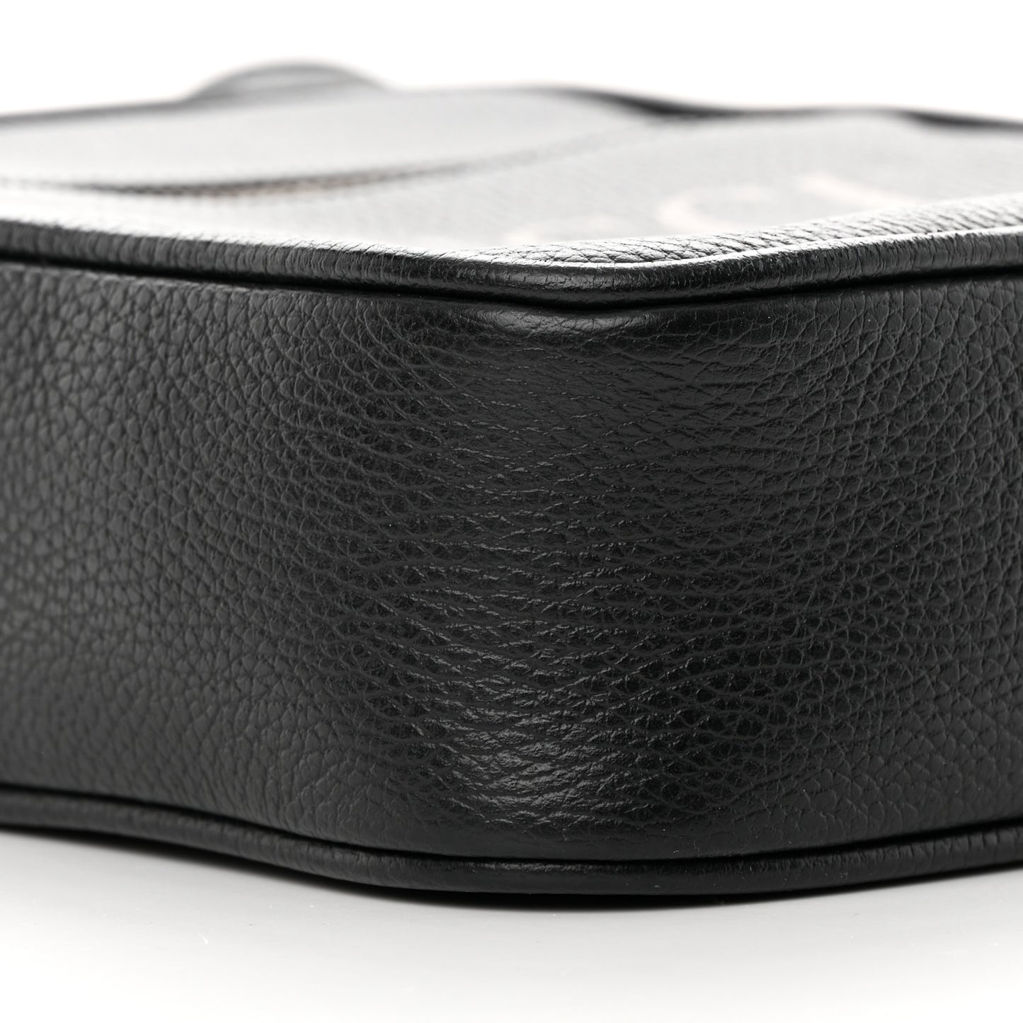 Grained Calfskin Logo Messenger Bag Black
