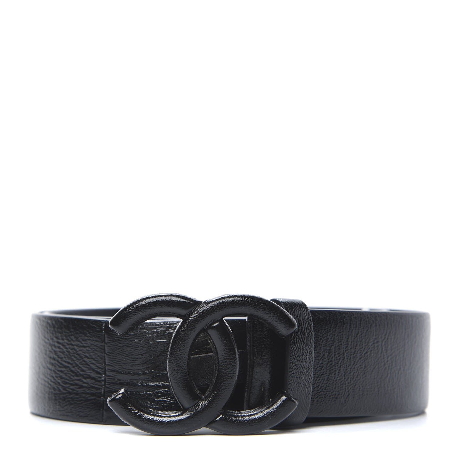 Chanel Glazed Lambskin CC Belt 80 32 Black 1 of 5