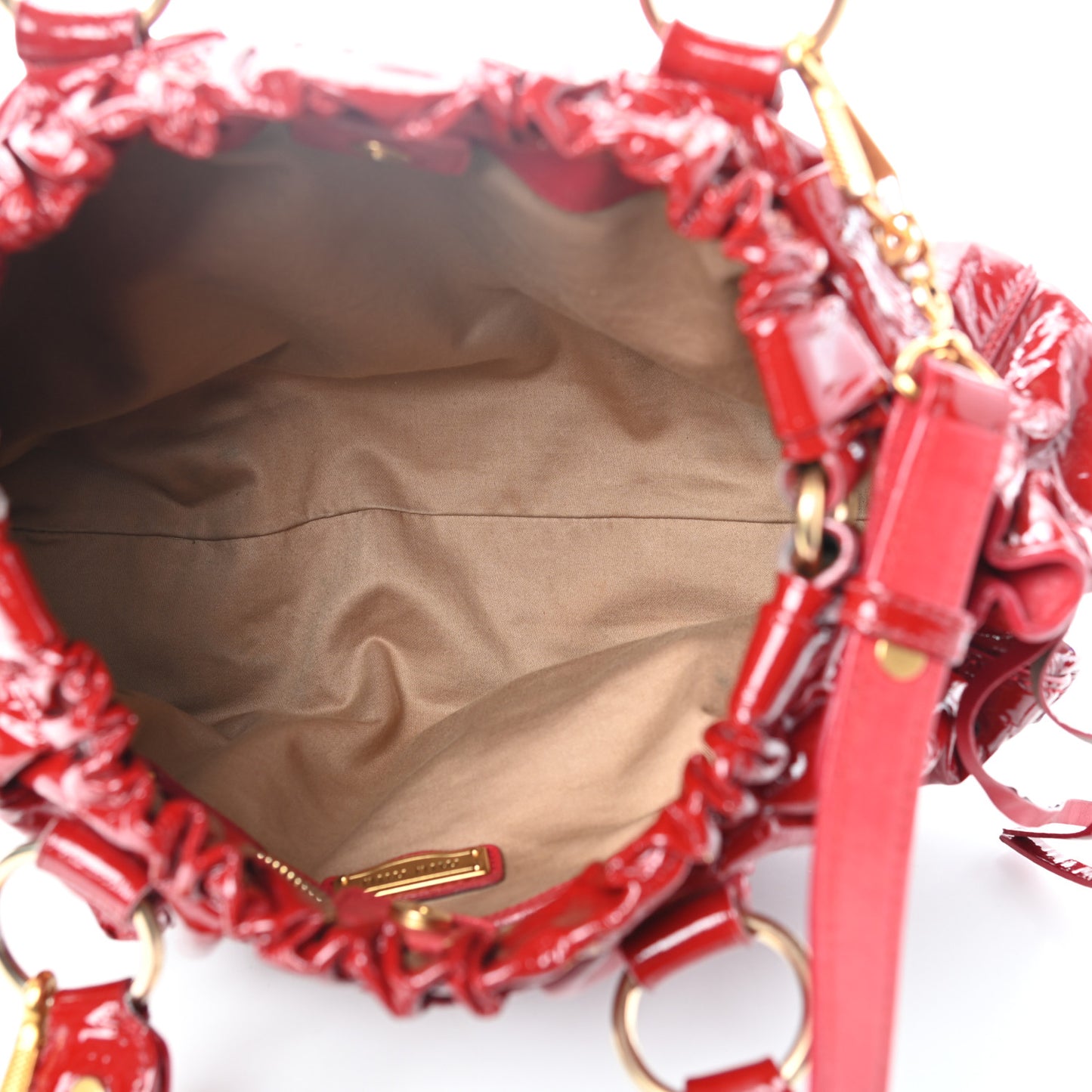 Vernice Gathered Tote Rubino