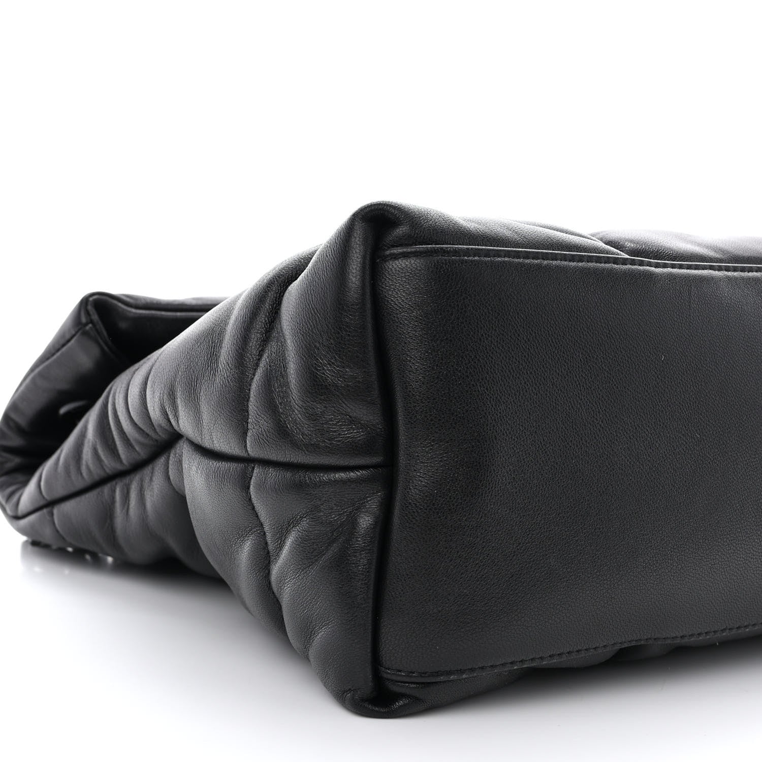 Saint Laurent Lambskin Quilted Monogram Monochrome Medium Loulou Puffer Chain Satchel Black 9 of 10