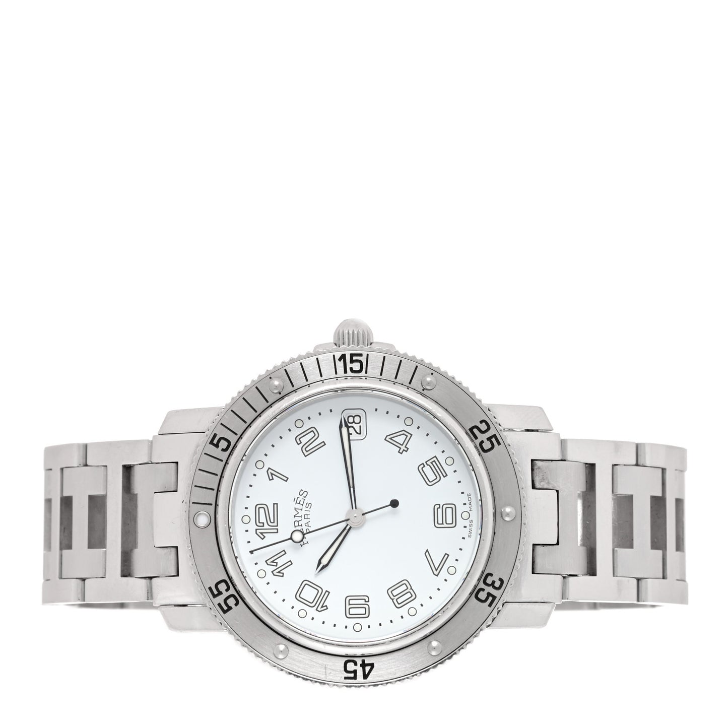Stainless Steel 38mm Clipper Diver Quartz Watch White