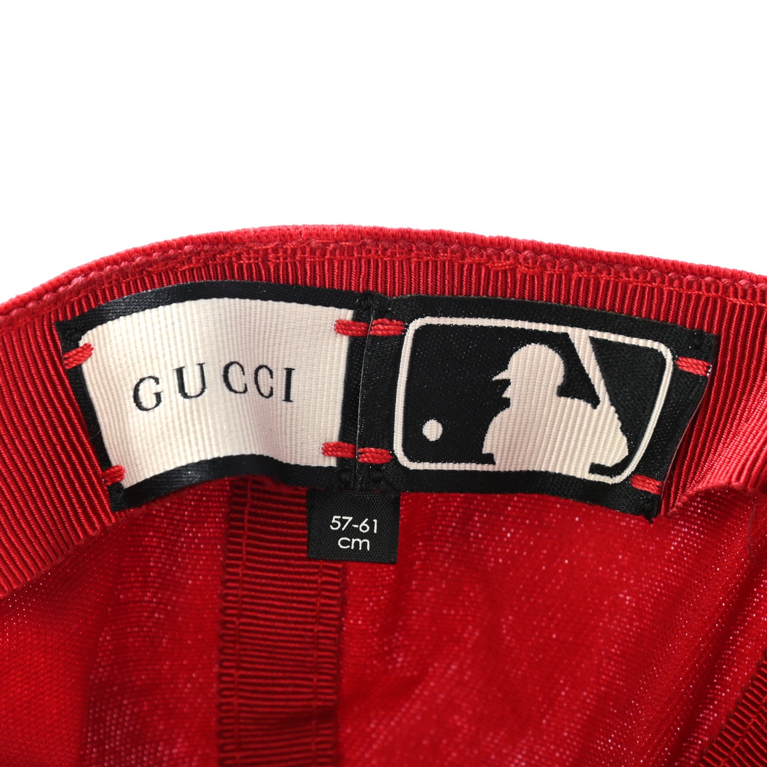 Gucci X MLB Cotton NY Yankees Baseball Hat 57-61 Red 10 of 10