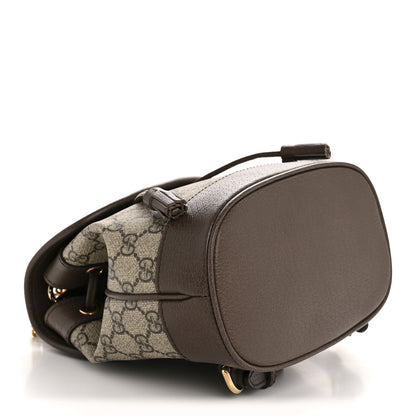 Gucci GG Supreme Monogram Textured Dollar Calfskin Web Mini Ophidia Chain Drawstring Backpack Beige Brown 4 of 11