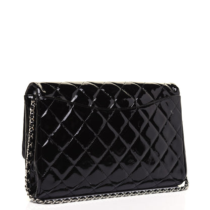 Chanel Patent Quilted Clutch with Chain Flap Black 3 of 12