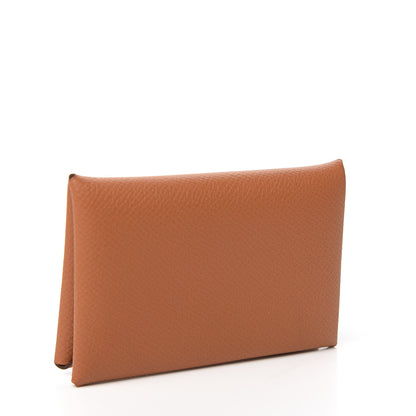 Hermes Epsom Calvi Card Case Gold 2 of 7