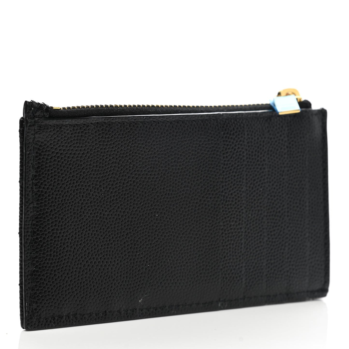 Grain De Poudre Matelasse Chevron Monogram Fragments Zippered Card Case Black