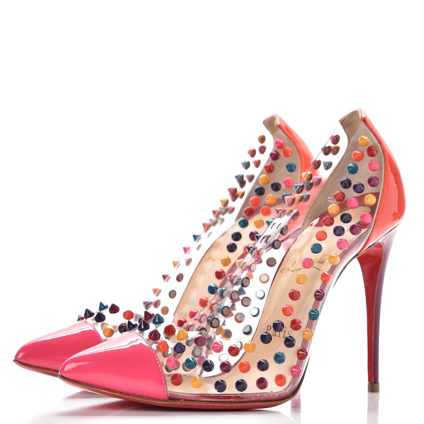 Patent PVC Spike Me 100 Pumps 38.5 Multicolor