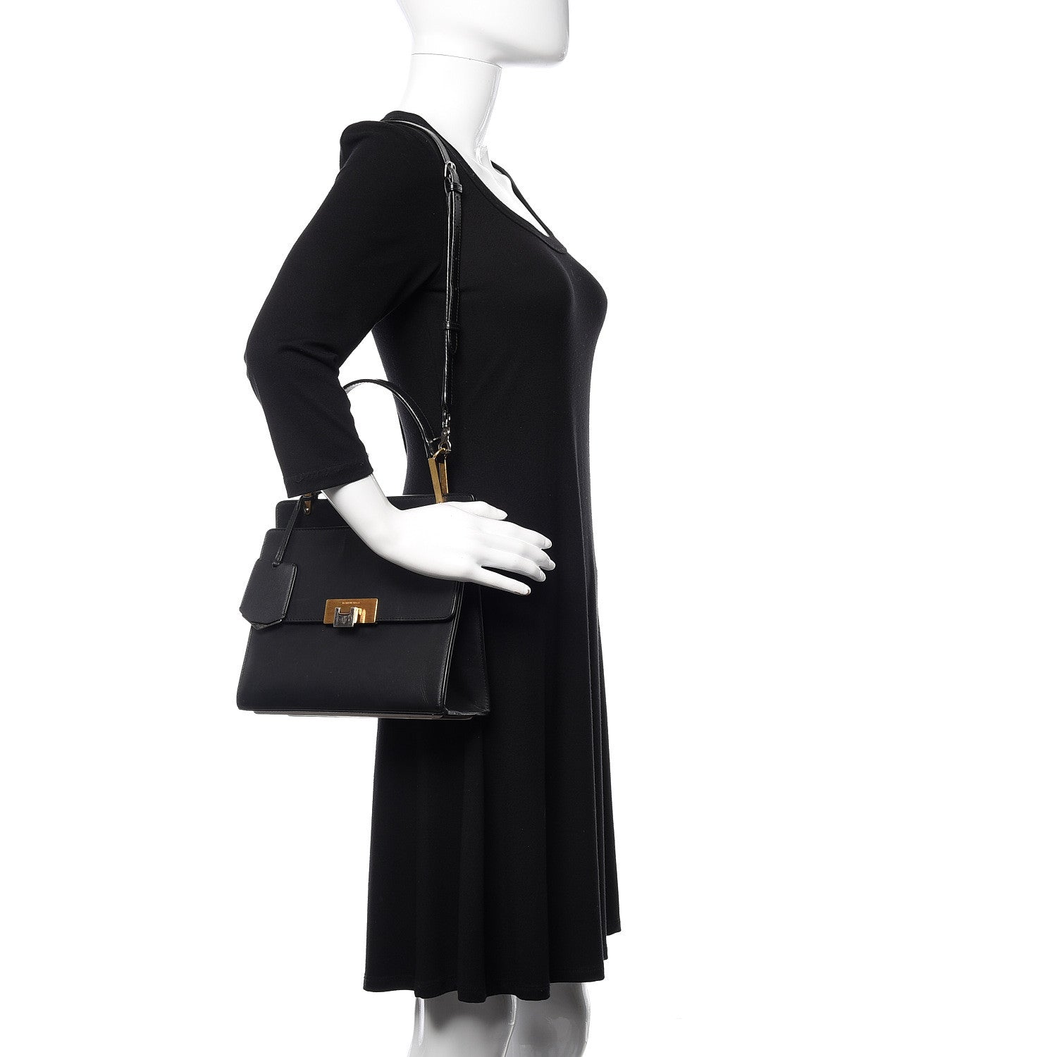 Balenciaga Calfskin Le Dix S Cartable Shoulder Bag Black 2 of 14