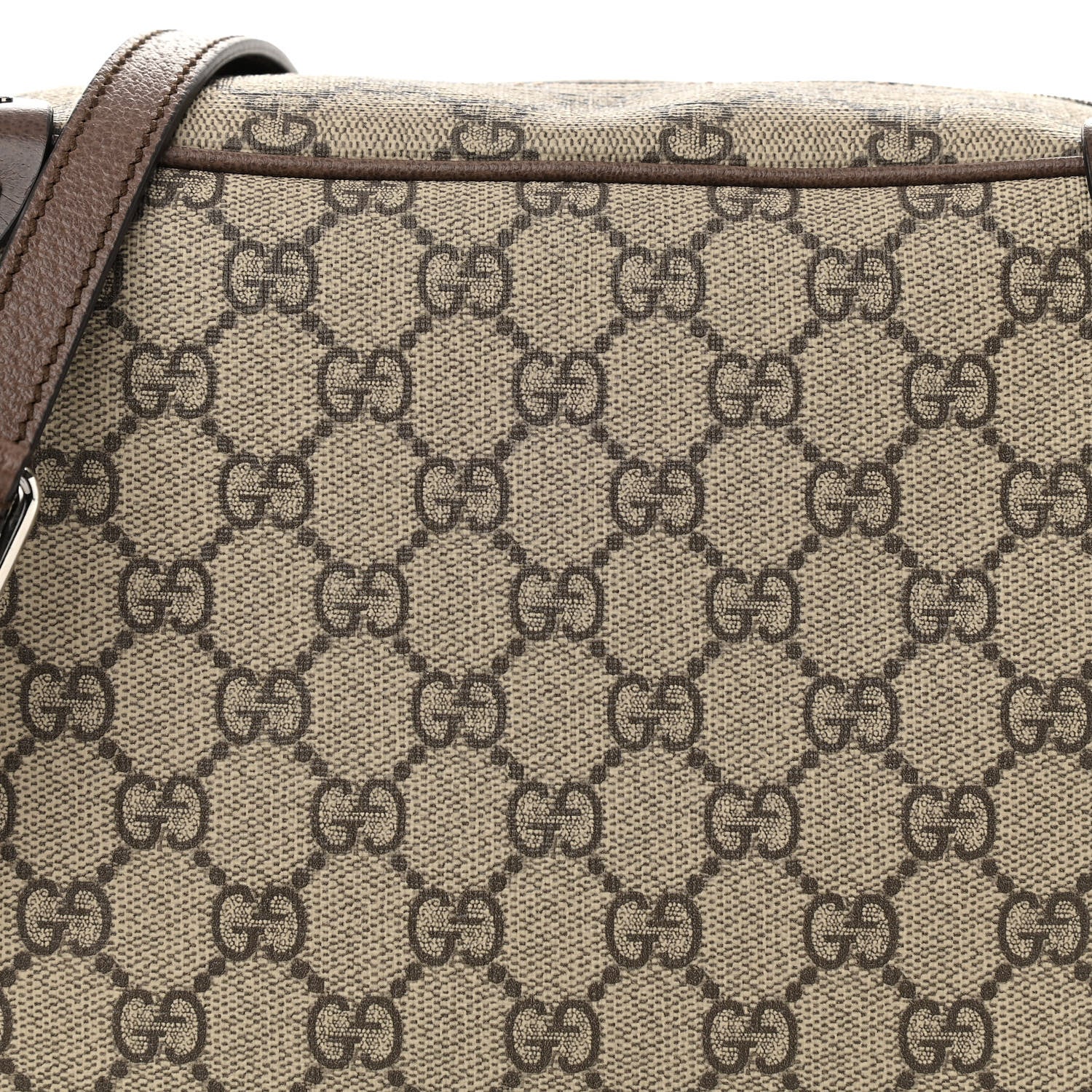 Gucci GG Supreme Monogram Textured Calfskin Square Messenger Bag Beige Ebony New Acero 8 of 10