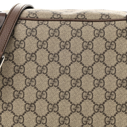 Gucci GG Supreme Monogram Textured Calfskin Square Messenger Bag Beige Ebony New Acero 8 of 10