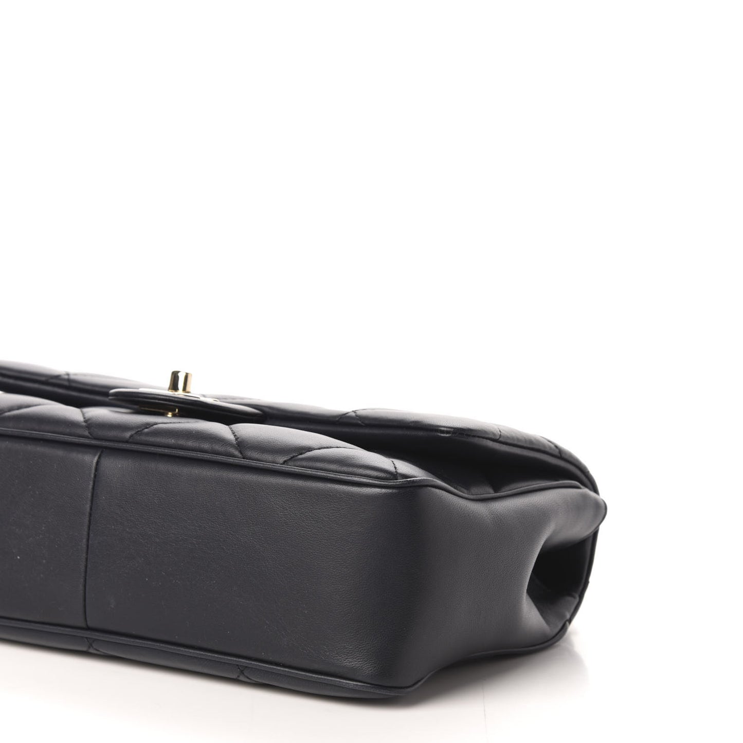 Lambskin Quilted Easy Carry Flap Navy