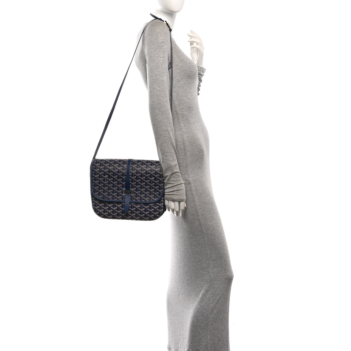 Goyardine Belvedere II MM Messenger Bag Navy