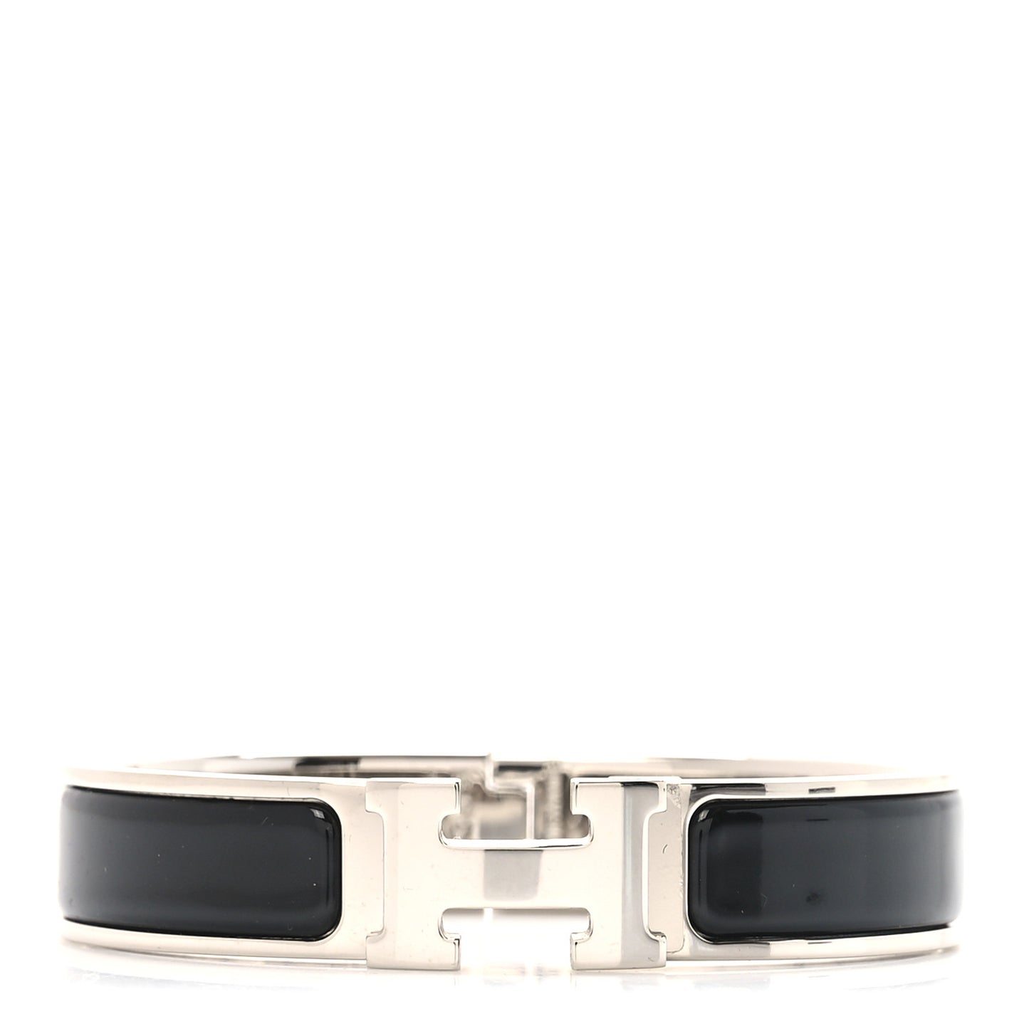 Enamel Narrow Clic Clac H Bracelet PM Black