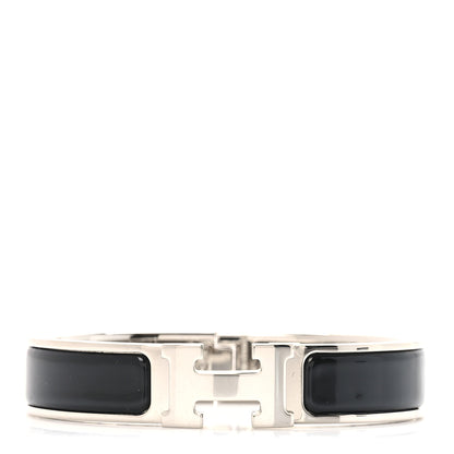 Hermes Enamel Narrow Clic Clac H Bracelet PM Black 1 of 5