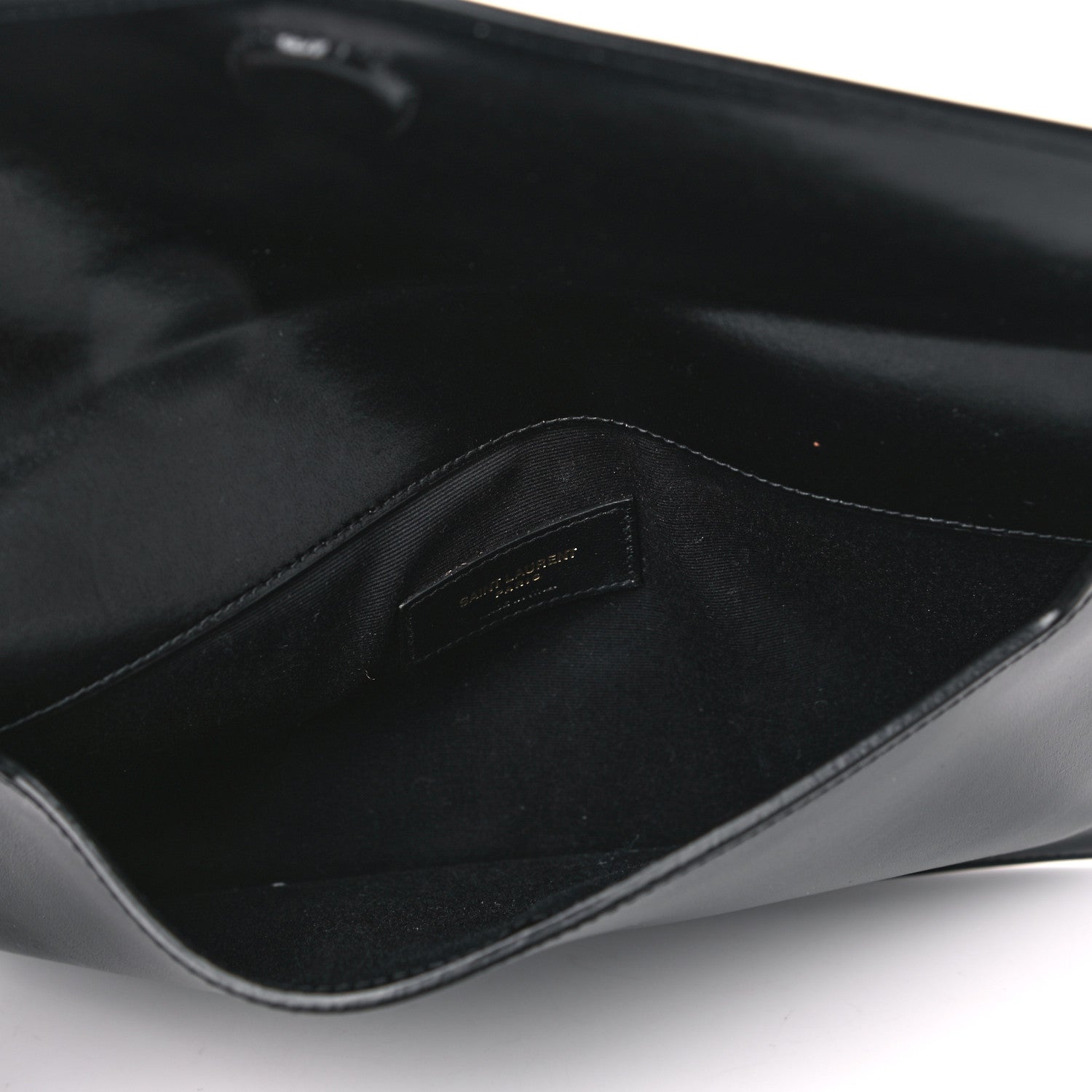 Saint Laurent Smooth Shiny Calfskin Monogram Uptown Pouch Black 4 of 4