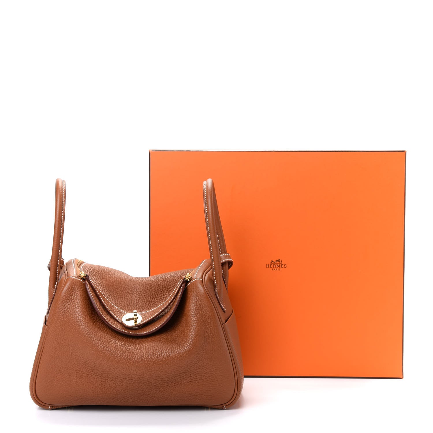 Hermes Taurillon Clemence Lindy 26 Gold 9 of 9
