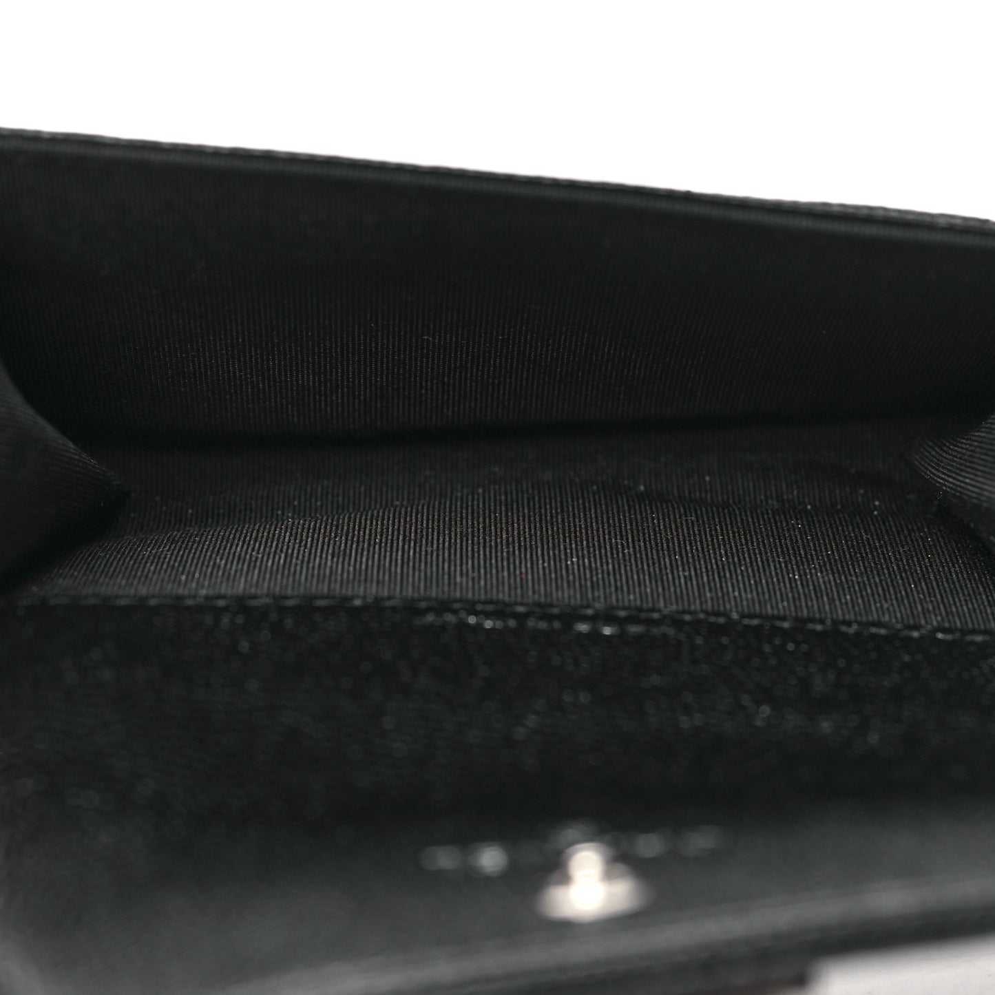 Caviar Quilted Boy Flap Card Holder Black