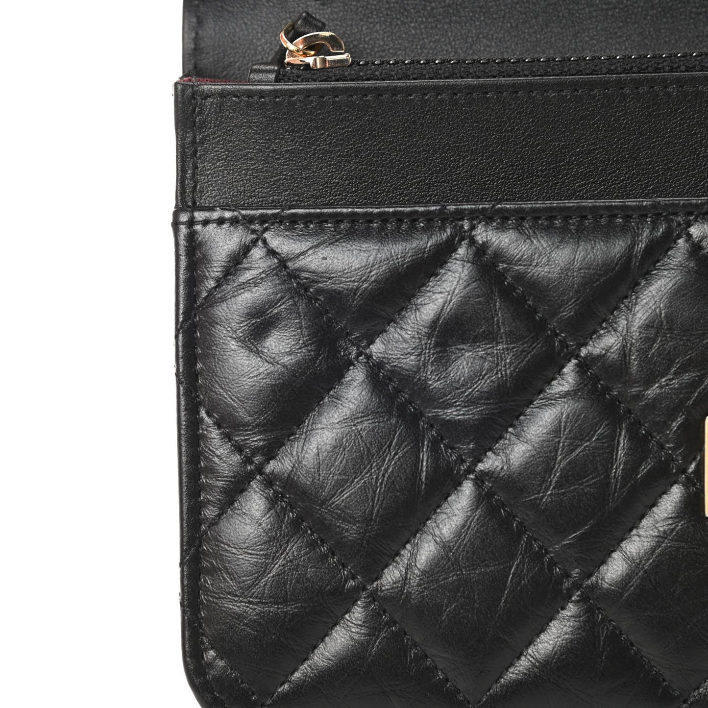 Aged Calfskin Quilted Reissue Wallet On Chain WOC Black