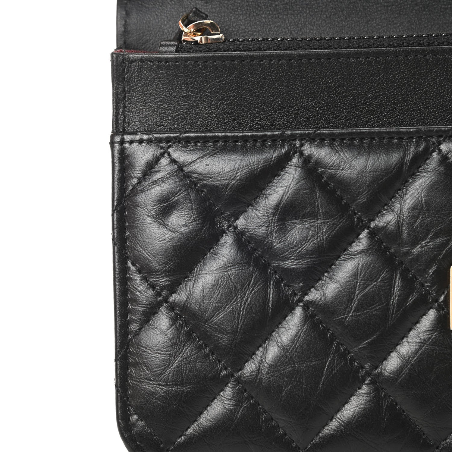 Chanel Aged Calfskin Quilted Reissue Wallet On Chain WOC Black 12 of 14