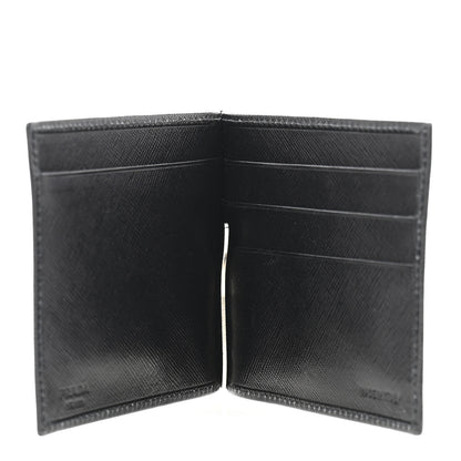 Prada Saffiano Money Clip Bi-Fold Wallet Black 5 of 10