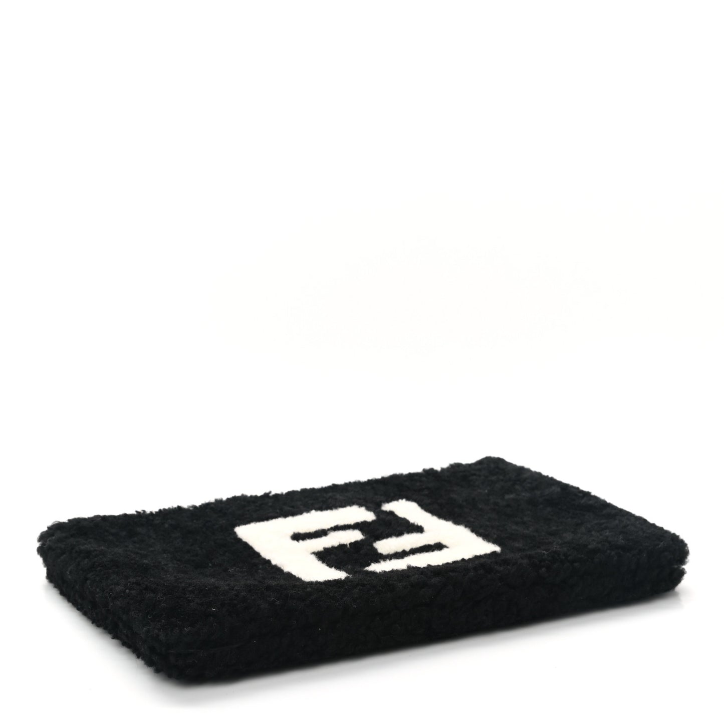Shearling FF Pouch Black White
